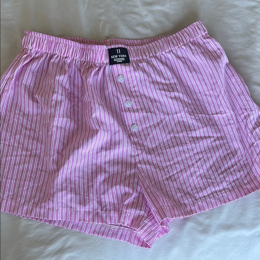 Women's Pink Striped Shorts